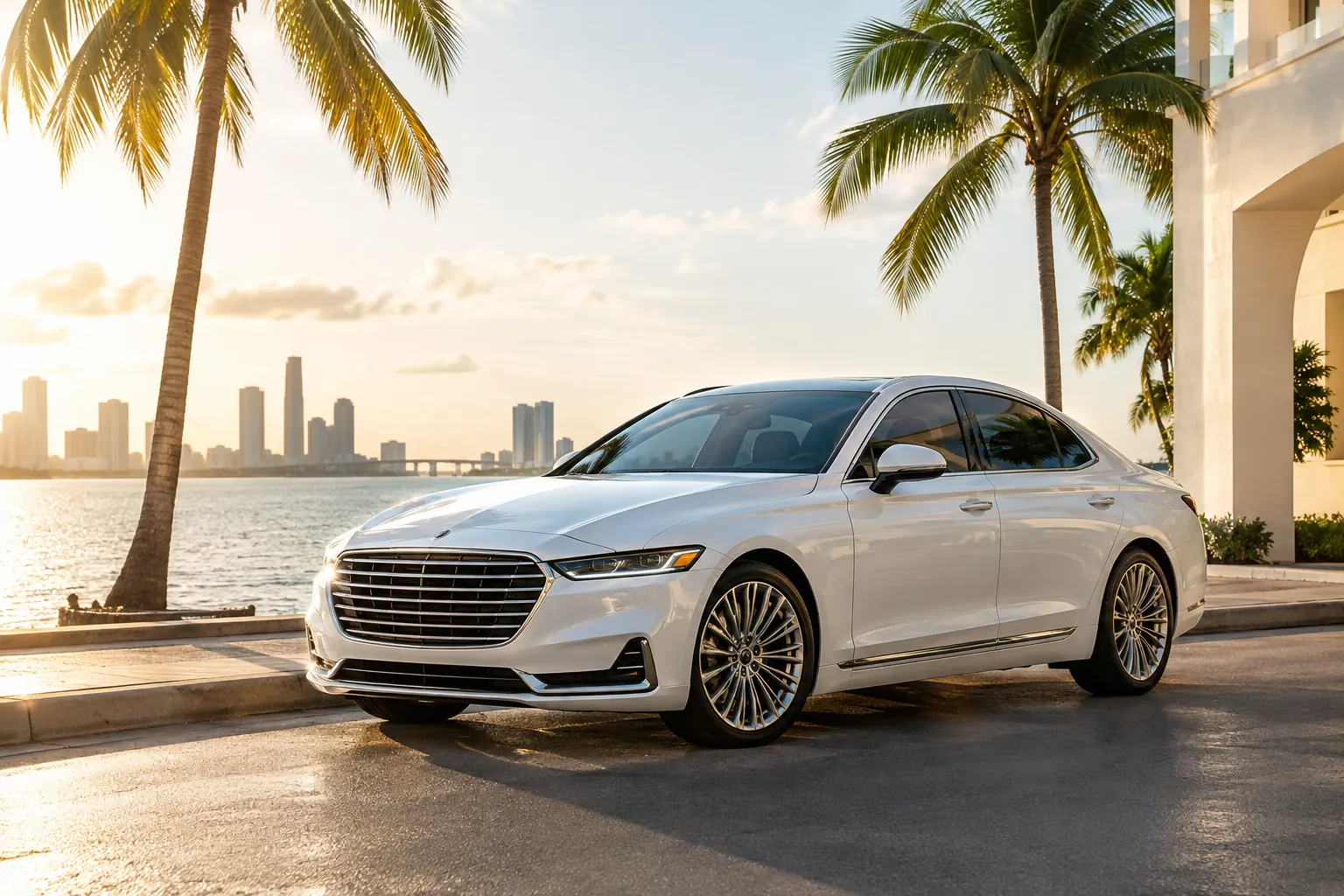 Illustrative freshly detailed car in Miami